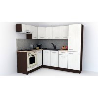 Bucatarie de Colt GENA NEW 3 ST. 160-230, Cu Corp de Cuptor, Wenge / Decor 8508